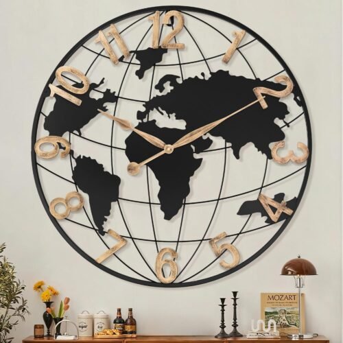 30 Inch Extra Giant Large Wall Clock Oversized,Black Big Metal Modern Decorat...
