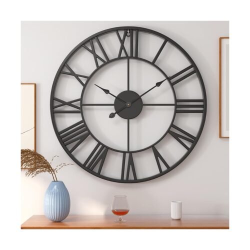 30 inch Large Metal Wall Clock, Industrial Indoor Outdoor Waterproof Art Deco...