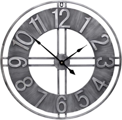 30 Inch Large Wall Clock Decorative Solid Metal Retro Decor for Home Farmhouse L