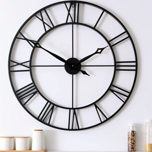 30 Inch Large Wall Clock Modern, Oversized Roman Numeral Decorative Metal Wall C