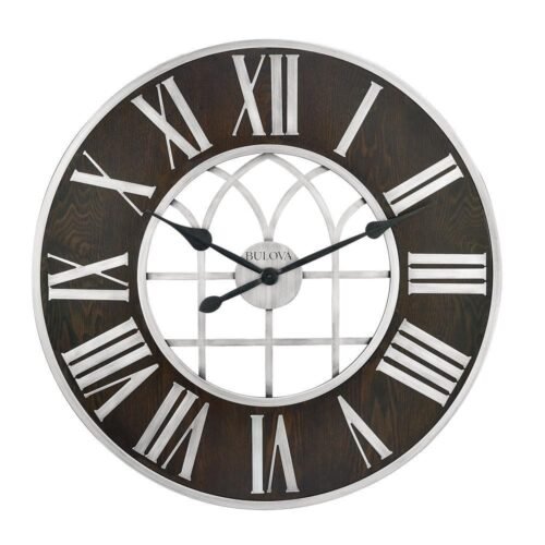 30 in. H X 30 in. W oversized round wall clock with Roman Numerals