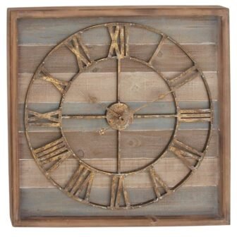 30 in. x 30 in. Brown Metal Wall Clock