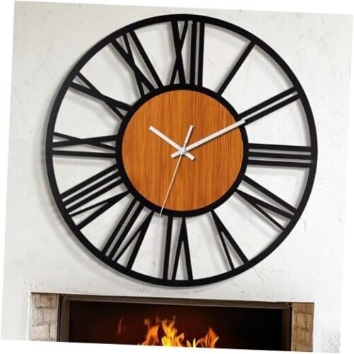 30" Oversized Large Wall Clocks,Silent,Non 30 inch Redwood and Roman Number