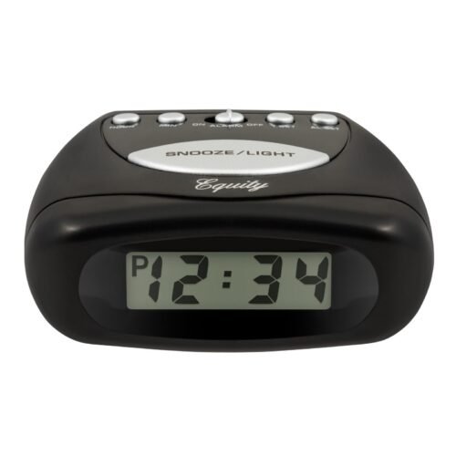 31003 Equity by La Crosse Digital Alarm Clock Black Case with LCD Display