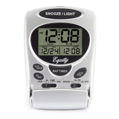 31300 Equity by La Crosse LCD Digital Fold-Up Travel Alarm Clock - Open Box