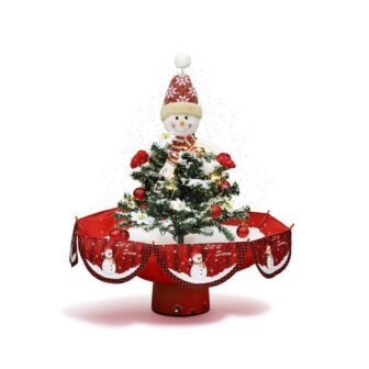 31.49 in. H Animated Musical Snowing Christmas Tree and Snowman Decor with...