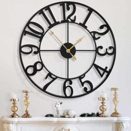 31 Inch Extra Large Wall Clock, Retro Decorative Oversized Silent Little Ticking