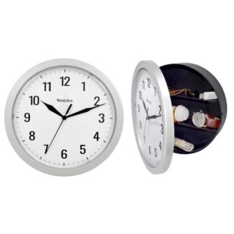 32255- 9.75" Silver Storage Wall Clock