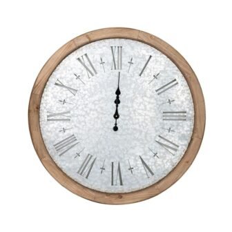 32.3 in. Oversized Wall Clock with Fir Wood Frame, Farmhouse Series Wall...