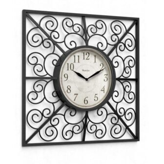 33163 20" Bronze Open Wall Clock with Swirls