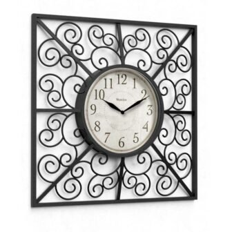 33163- 20" Bronze Open Wall Clock with Swirls