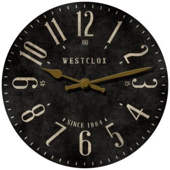 33363- Vintage Analog Black MDF Quartz Accurate 15.5" Wall Clock