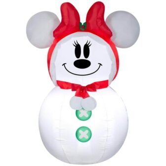 3.5 ft. Tall Airblown-Stylized Minnie Snowman-