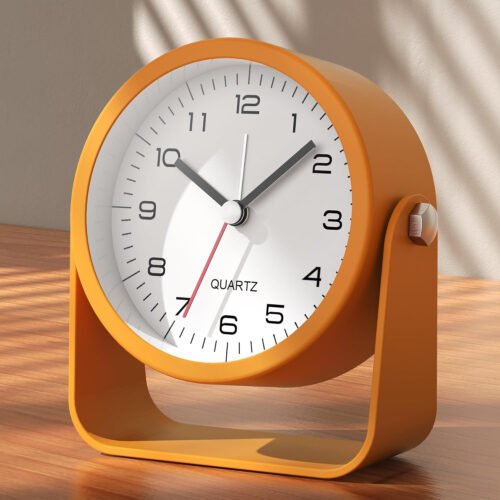 ® 3.5 Inch Small Analog Alarm Clocks,Battery Operated Desk Clock,Cute Table Cloc