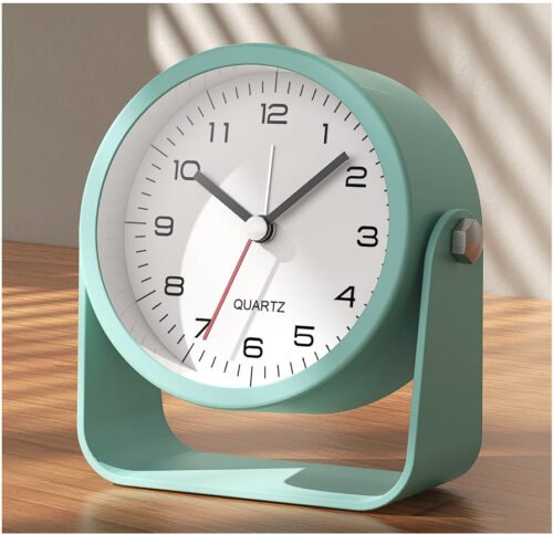 3.5 Inch Small Analog Alarm Clocks,Battery Operated Desk Clock,Cute Table Clock