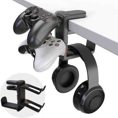 360° Gaming Headphone Hanger Display Stand Holder Hook Under Desk Headset Mount