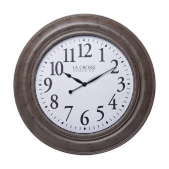 36 in. Brushed Brown Mattison Analog Quartz Wall Clock