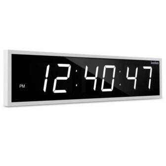 36 in. White Large Digital Wall Clock LED Digital Clock with Remote