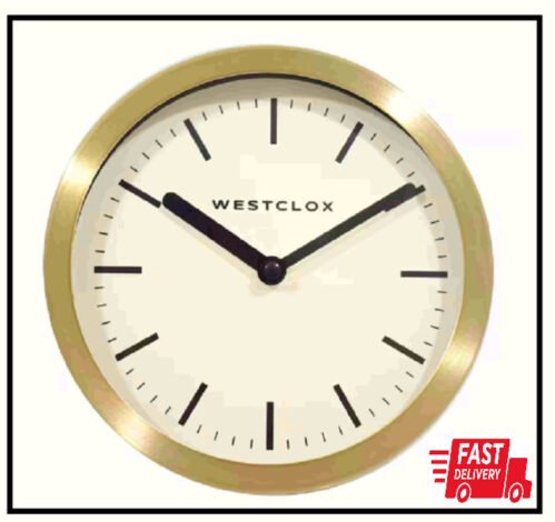 37066- Analog 6" Metal Gold Quartz Table/Wall Clock - Accurate Timekeeping
