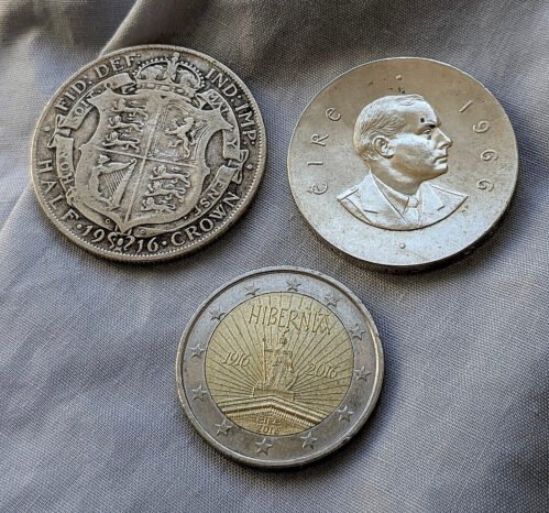 3 Coins Ireland Easter Uprising Silver 1916 Half Crown 1966 Deich Scilling 2016