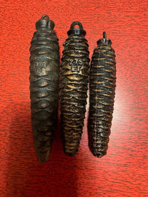 3 Cuckoo Clock Pine-Cone Weights 320 gram, 275 gram , & 200 gram weights
