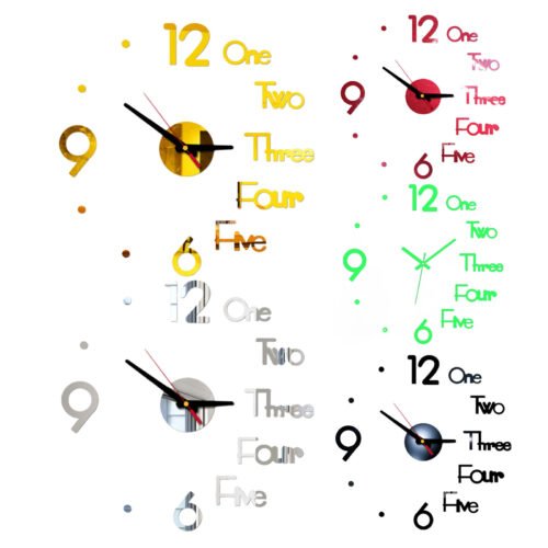 3D DIY Clock Acrylic Mute DIY Frameless Wall Clock Creative Fashion Clock