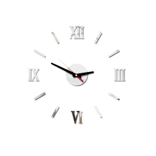 3D DIY Wall Clock Frameless Wall Clock Big Roman Numerals Clock