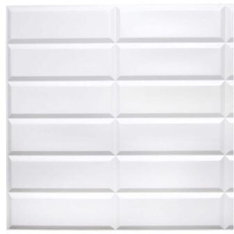 3D Falkirk Retro III 38 in. x 19 in. Stacked White Faux...