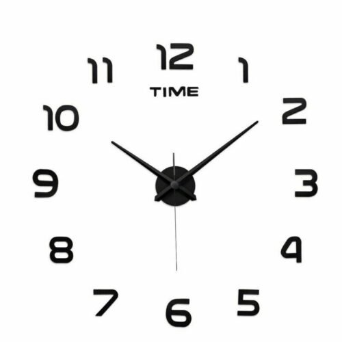 3D Large Mirror Surface Wall Clock Modern DIY Sticker Office Home Shop Art Decor