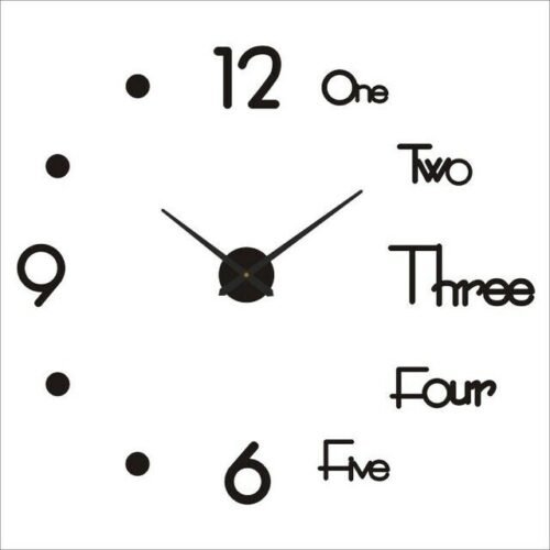 3D Large Wall Clock Modern DIY Sticker Mirror Surface Art Design Home Room Decor