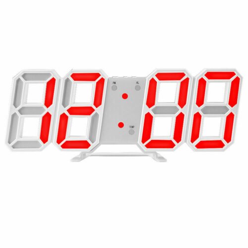 3D LED Clock Digital Wall Desk Alarm 9.7" Brightness Adjustable Gift Present