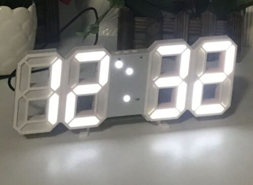 3D LED Clock Digital Wall Desk Alarm 9.7" Brightness Adjustable Gift Present