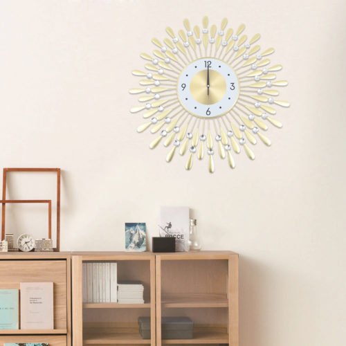 3D Luxury Style Metal Clocks Large Form Living Room Wall Clock Home Decor Art US