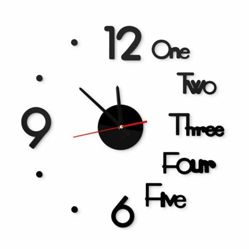 3D Modern DIY Wall Clock Mirror Creative Removable Art Decal Sticker Home Decor