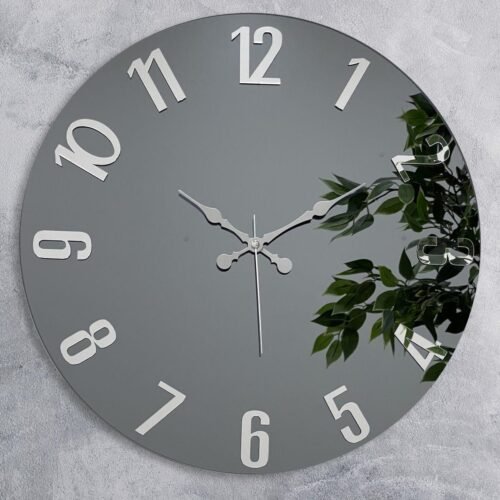 3D Modern Wall Clock Real Mirrored Plexiglass Numbered Decorative Clock