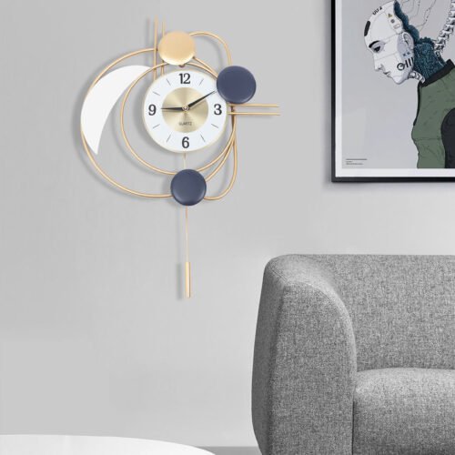 3D Mute Design Art Decor Inspired Modern Wall Clock Nordic Metal Hanging Clocks