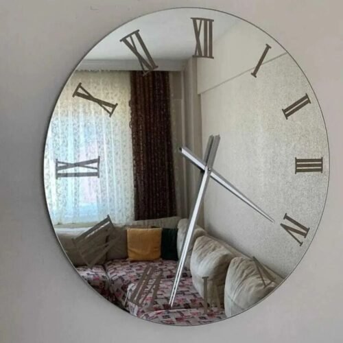 3D Real Mirrored Decorative Wall Clock Modern Design Roman Numeral Large Clock