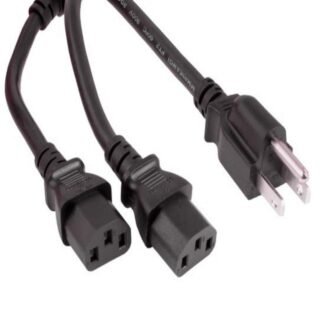 3 ft. 18 AWG Universal Power Cord Splitter Cable (NEM Amp 5-15P...