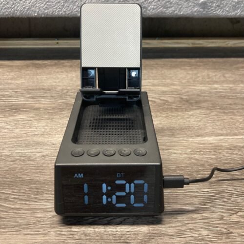 3 IN 1 Phone Stand with Bluetooth Speaker & Loud Alarm Clock Audio Docks Gifts