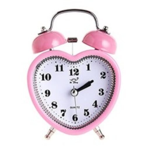 3 Inches Cute Twin Bell Loud Alarm Clock Silent Analog Quartz Nightlight