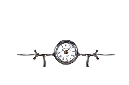 3 Novelty Nickel Metal And Glass Analog Wall Clock
