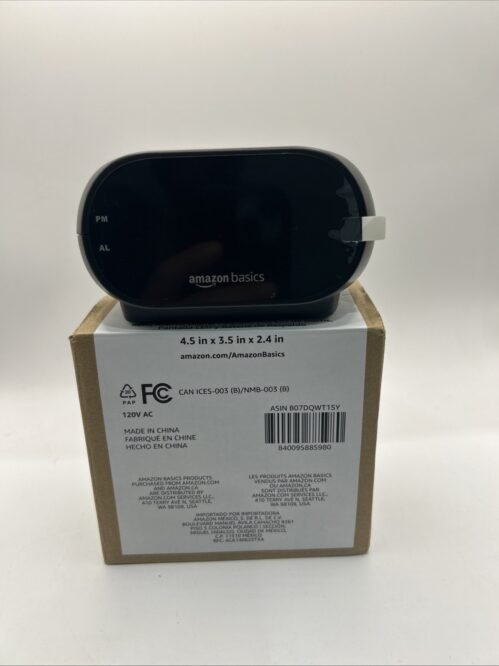 3 Pack Amazon Basics Small Digital Alarm Clock With LED Display Nightlight Black
