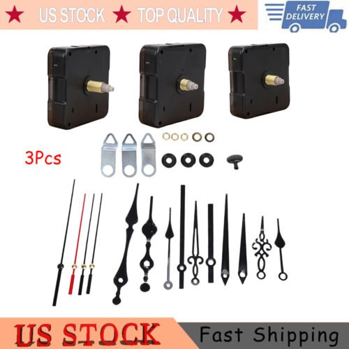 3PCS DIY Wall Quartz Clock Movement Mechanism Replacement Repair Tool Parts Kit