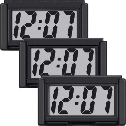 3 Pieces Mini Digital Clock Small Magnetic Clock Car Dashboard Clock Stick on Cl