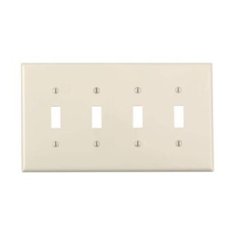 4-Gang Light Almond Toggle Nylon Midway/Midsize Wall Plate (1-Pack) 00PJ4-00T