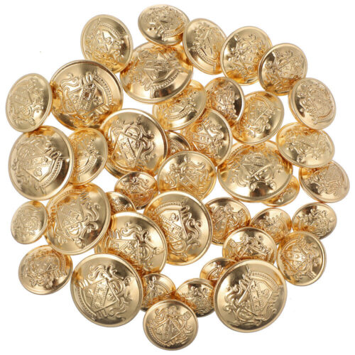 40 Pcs Vintage Clothing Buttons Brass Men' Blazer Gold Antique for