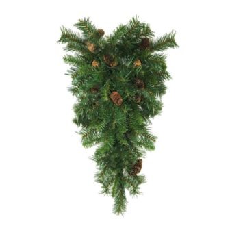42 in. Unlit Dakota Red Pine Artificial Christmas Teardrop Swag with Pine...
