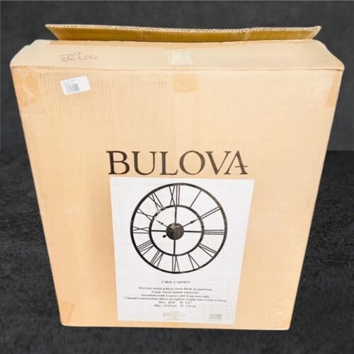 45" Bulova Carmen Wall Clock in Rustic Iron black | Open Box
