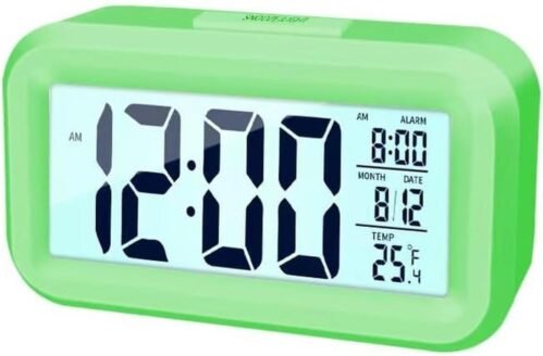 4.5" LED Display Digital Alarm Clock Battery Operated/night Light with Indoor Te