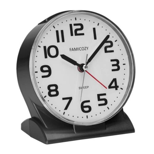 4.5" Silent Analog Alarm Clock with Gradual Rise Big Numbers Soft Backlight